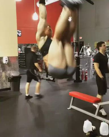Clothed Fitness Muscular Girl gif