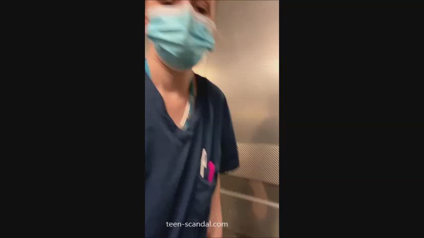 Amateur Flashing Nurse Small Tits gif