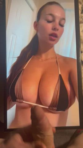 big tits bikini boobs cum on tits cumshot tribute gif