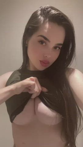 21 years old amateur big tits silicone tits gif