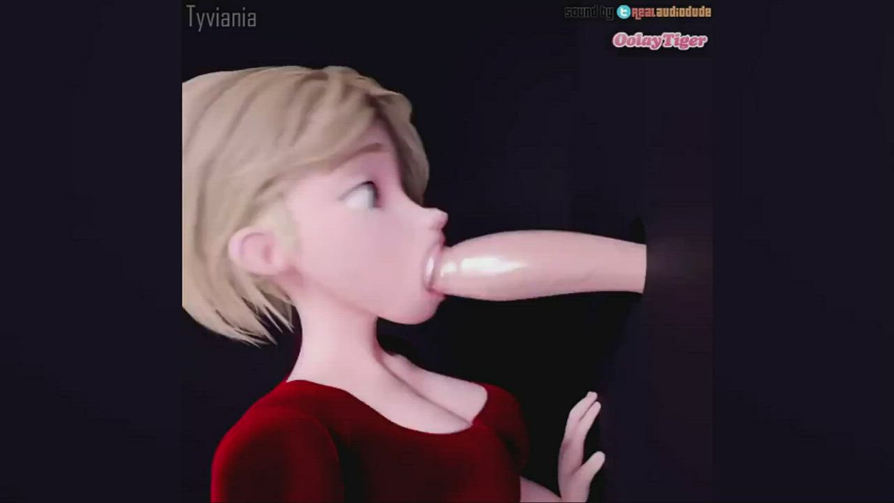 Animation Blonde Blowjob Glory Hole gif