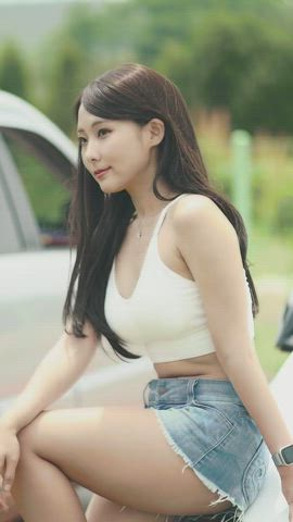 asian car cute korean model gif