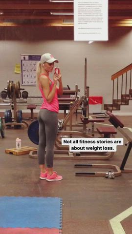 Blonde Bubble Butt Fitness Gym Muscular Girl Workout gif