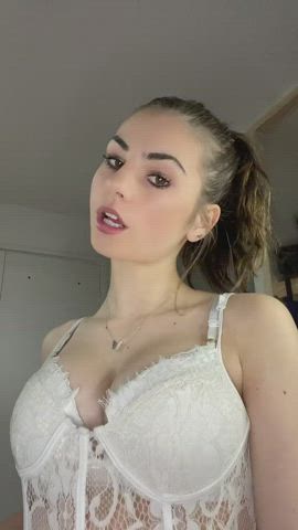 big tits british cleavage lingerie pale perky seduction teen tiktok gif