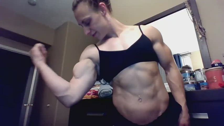 Bodybuilder Fitness Muscular Girl gif