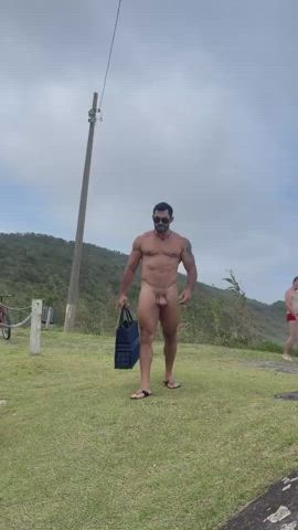 big dick daddy exhibitionist gay public gif