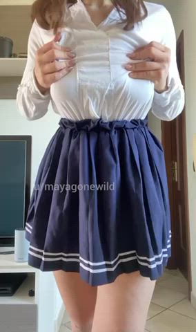 Are you into school girls with huge boobs?