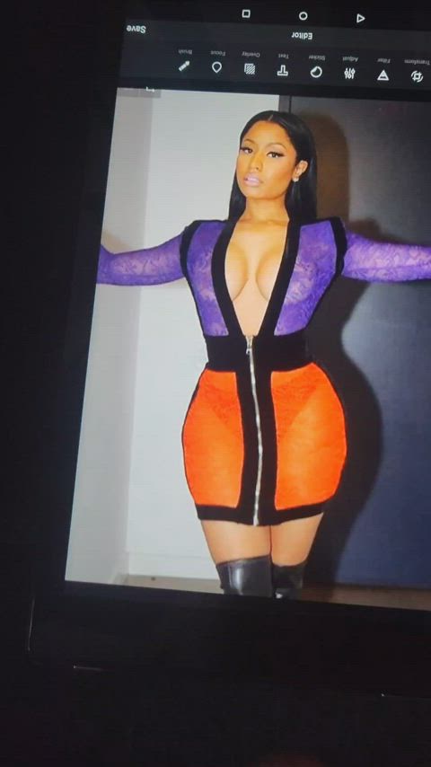 big tits celebrity cum on tits curvy ebony gooning nicki minaj see through clothing