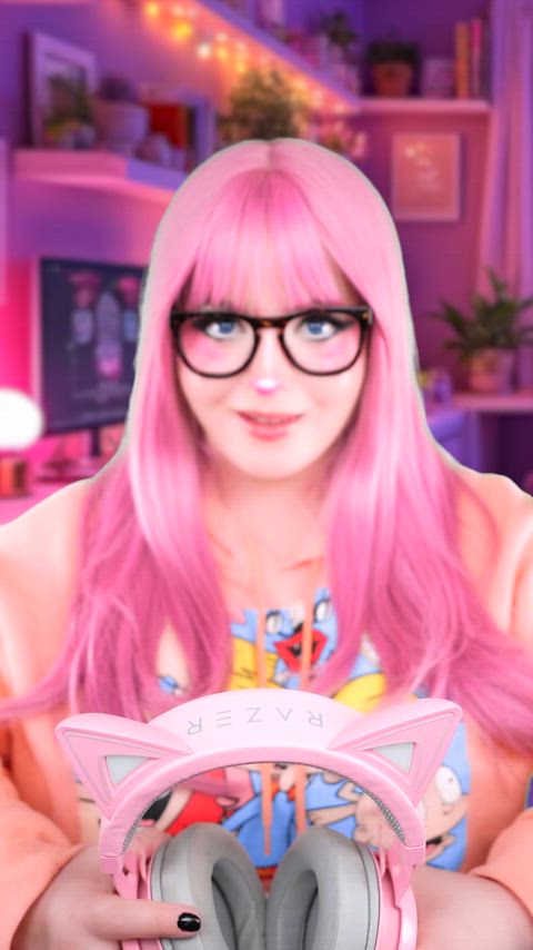 clothed cosplay costume cute egirl gamer girl innocent onlyfans tiktok girls-with-glasses