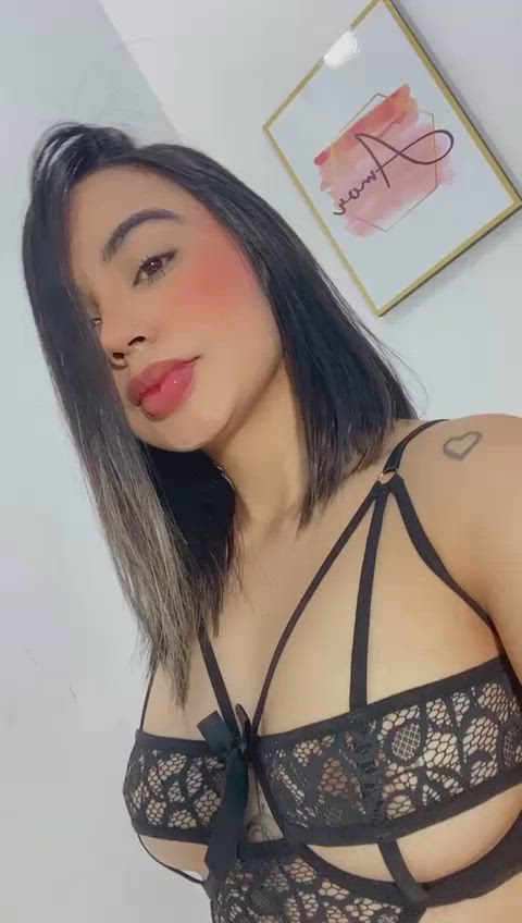 boobs cute latina lingerie lips sensual tattoo teen tits gif