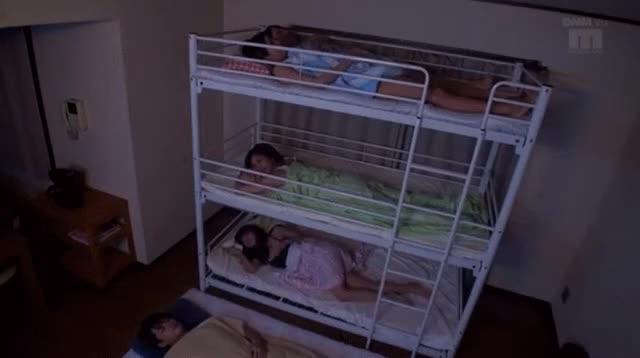 Sex on the bottom bunk. Careful not to wake the other girls! [GIF]