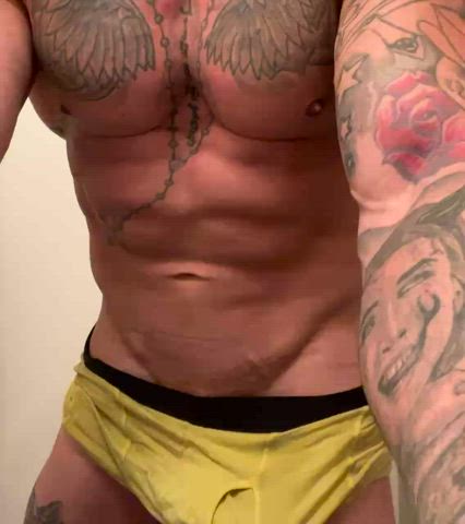 big dick cock nsfw solo tattedphysique gif