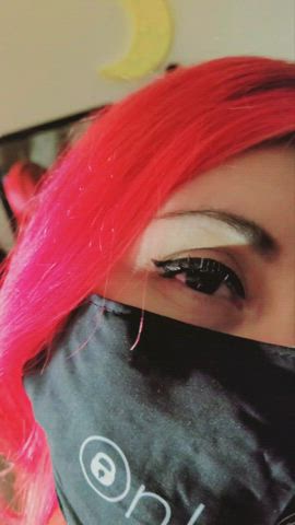 Big Ass Big Tits Booty Eye Contact Goth Mask Panties Redhead Thick gif