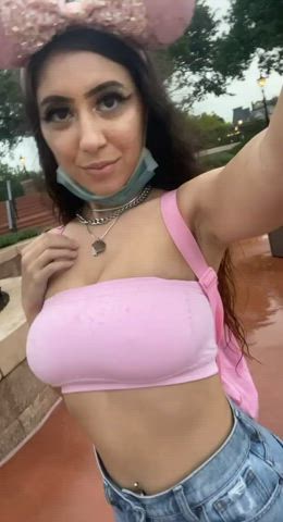 Big Tits Close Up Flashing Latina Natural Tits Outdoor Public gif