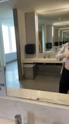 Airport bathroom flashing!