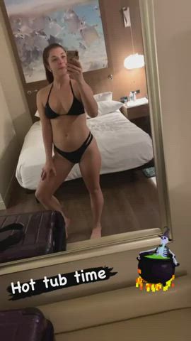 18 Years Old Ass Bikini Gamer Girl Non-nude Tease Teen Tits White Girl gif