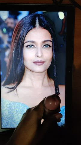 Aishwarya Rai Bachchan Babe Big Tits Busty Cum On Tits Cumshot Titty Fuck gif