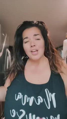 Busty Huge Tits Solo gif