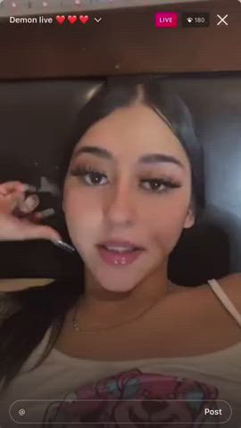 18 years old latina perky titty drop gif