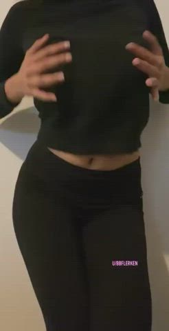 Big Tits Boobs Yoga Pants gif