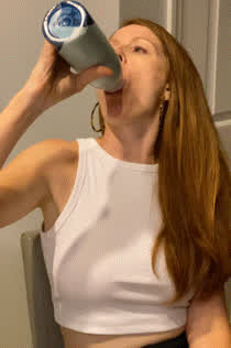 amateur blowjob deepthroat green eyes homemade milf mom redhead sucking gif