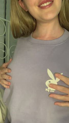 Blonde Cute Natural Tits Small Tits Titty Drop gif