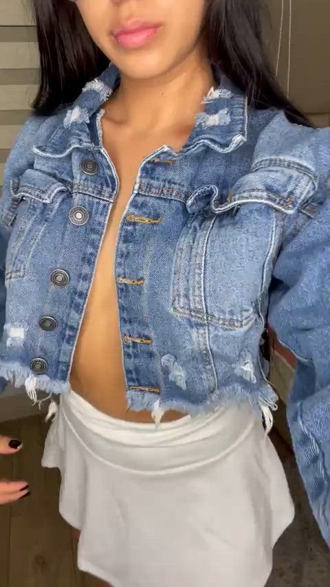 big nipples jeans perky reveal gif