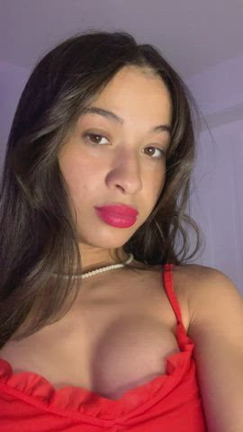 18 years old 19 years old boobs curvy dress innocent lips onlyfans teen gif