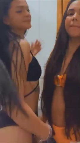 brazilian brunette tease teasing teen twerking gif