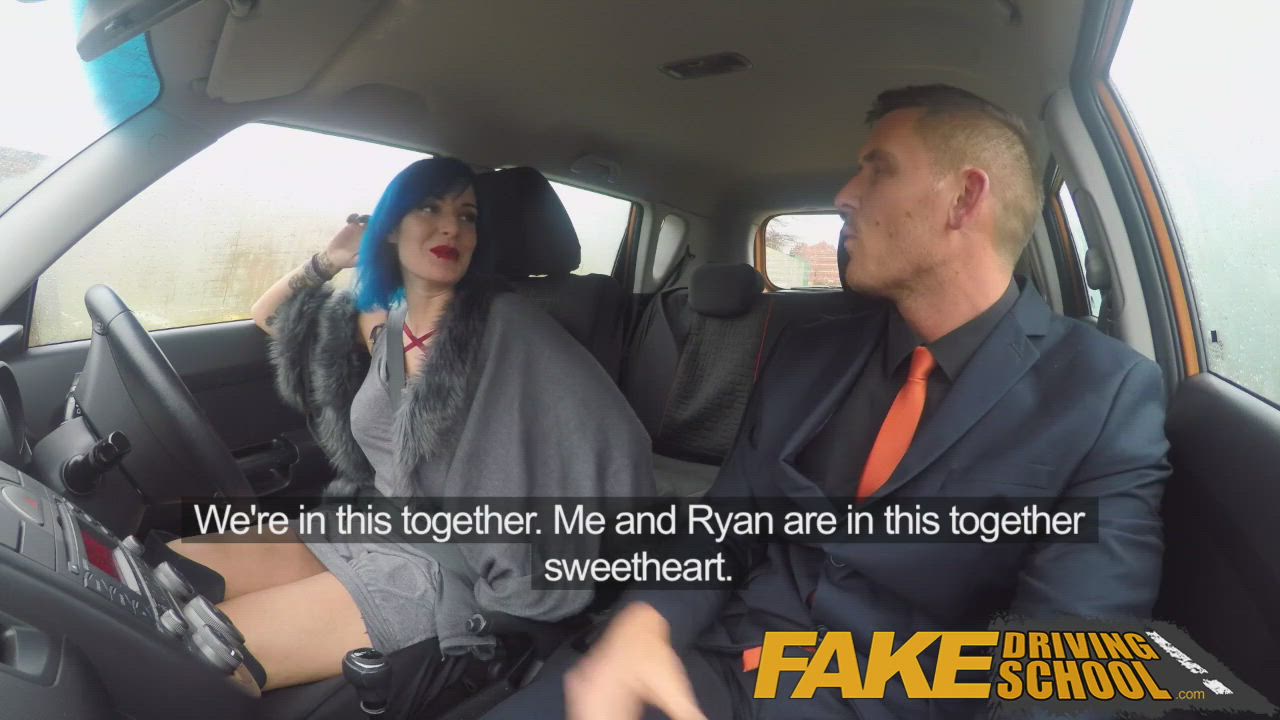 Fake Driving School Sexy emo gets her ass pounded and throat fucked