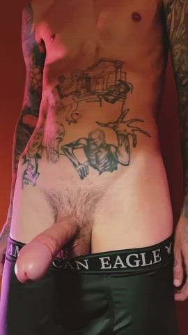big dick cock jerk off male dom male masturbation masturbating skinny tattoo gif