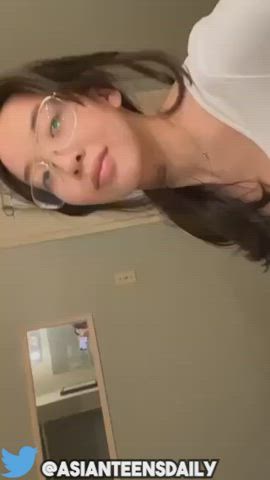 18 years old amateur asian big ass cute glasses onlyfans strip teen tiktok gif