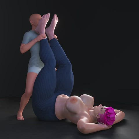 3d animation bondage gagging muscular girl overwatch rule34 thick thighs workout