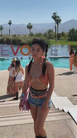 Cute Asian in Jean Shorts