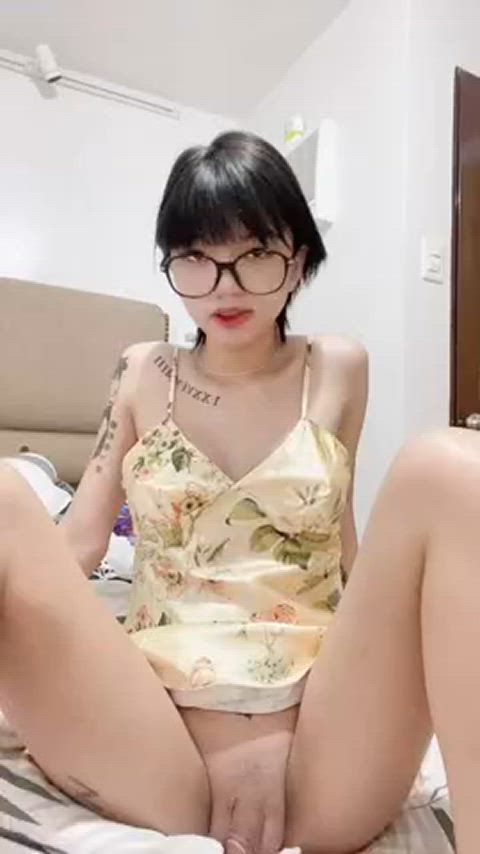 Anal Asian Cute Dildo Dress Masturbating Petite Riding Trans Trans Woman Porn GIF