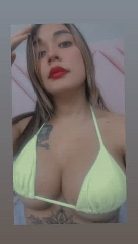 Big Tits Bikini Blonde Ebony Latina Lips Model Tattoo Tits gif