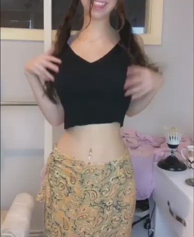 18 years old belly button lingerie pussy strip thong tits gif