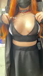 Showing you my ginger goth tits in hopes it gets you hard