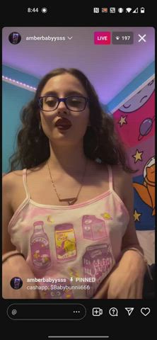 babe glasses nipples nipslip tits gif