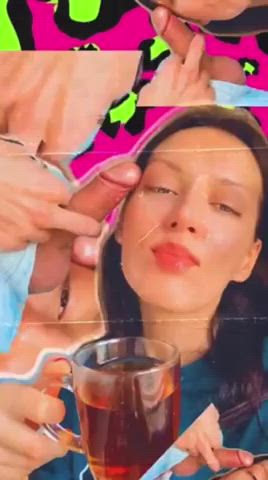 Brunette Cock Worship Cum Cum In Mouth Cumshot Cute Facial gif