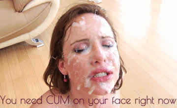 caption cum dontslutshame facial messy non-nude sloppy submissive gif