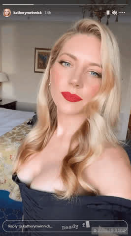 Big Tits Blonde Katheryn Winnick Lipstick Fetish gif