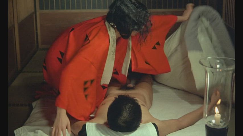 Eiko Matsuda tries to ride him again in 'In the Realm of the Senses' ('Ai no korîda',