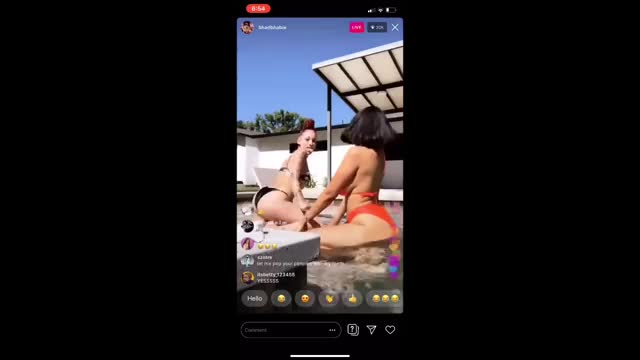 BHAD BHABIE TWERKING IN POOL ON INSTAGRAM LIVE