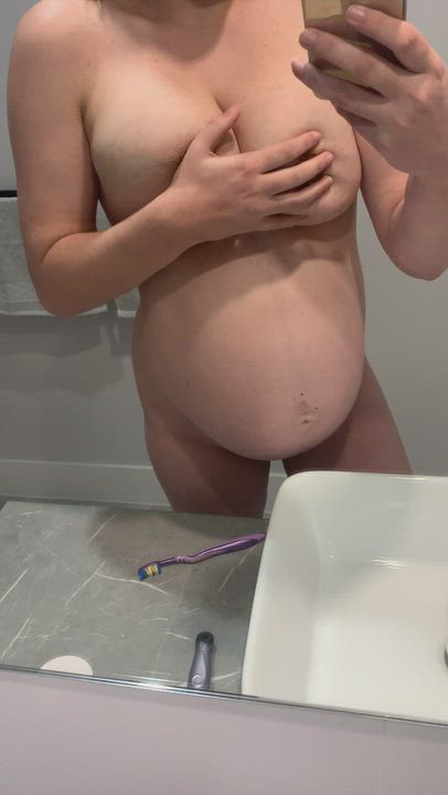 Come watch me get this big again and watch my boobs get full. Currently 11 weeks