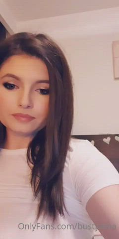 big tits huge tits milf see through clothing squeezing tease thick titty drop gif