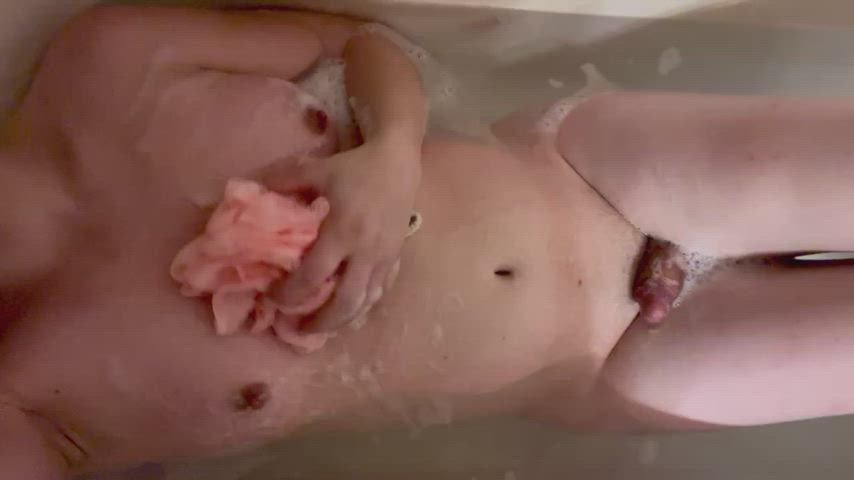 bathtub girl dick tits trans gif