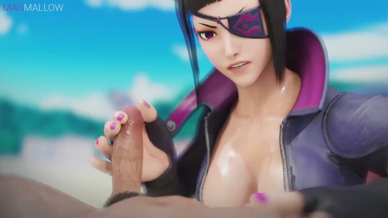 Juri Han giving a handjob and blowjob (MagMallow) [Street Fighter]