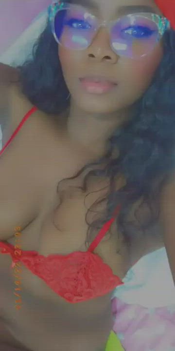 Big Balls Big Tits Brunette Ebony Tits Tongue Fetish gif