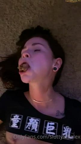 dirty talk slave swallowing toilet gif